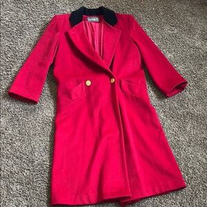 Women's Red Coat with Black Collar